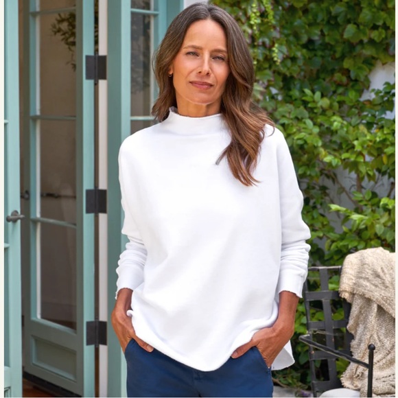 Frank & Eileen Tops - Frank & Eileen Effie Capelet Sweatshirt Pearl